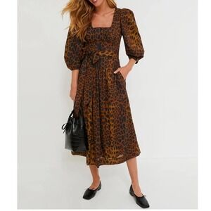 TUCKERNUCK Graciela‎ Leopard Print Midi Dress Size 8
